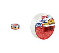 tesa Extra Power Universal, Cinta Adhesiva Americana Reforzada + Cinta aislante en PVC (10 m x 15 mm) color blanco