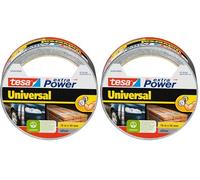 tesa Extra Power Universal, Cinta Adhesiva Americana Reforzada para Reparar, Fijar, Agrupar, Reforzar o Sellar, Gris, 10 m x 50 mm (Paquete de 2)