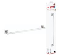 tesa EXXCLUSIV Toallero en barra - 630 x 50 x 73 mm | Toallero de bańo sin taladrar - Acabado de acero inoxidable - Adhesivo incluido