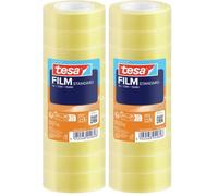 tesa film standard, Cinta Adhesiva Multiuso Transparente para el Hogar, la Oficina y la Escuela, 33 m x 15 mm, 10 Piezas (Paquete de 2)