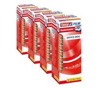 tesa film transparente, Cinta Autoadhesiva Resistente al Paso del Tiempo y al Rompimiento, Cinta de Oficina con Fuerte Adhesión, 33 m x 15 mm, 10 Piezas (Paquete de 4)