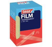 tesa film transparente, Cinta Autoadhesiva Resistente al Paso del Tiempo y al Rompimiento, Cinta de Oficina con Fuerte Adhesión, 66 m x 19 mm, 8 Piezas