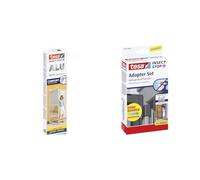 tesa Insect Stop ALU COMFORT mosquitera para puertas - mosquitera con marco de aluminio y Clear View - antracita, 100 cm x 220 cm + tesa Insect Stop mosquitera adaptador antracita
