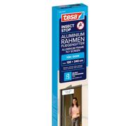 tesa INSECT STOP Aluminium For Doors Frame Fly Screen XL - mosquitera con marco de aluminio, vista clara, antracita - 120 x 240 cm