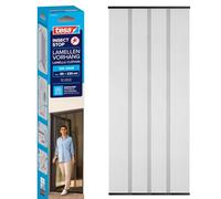 tesa Cortina Insect Stop STANDARD – 4 uds cinta adhesiva gancho y bucle, sin taladrar, Gris 95x220cm