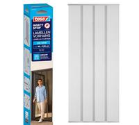 tesa Cortina Insect Stop STANDARD para puertas, 4 piezas, adhesivo gancho y bucle, blanca 95x220 cm