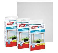 tesa INSECT STOP H&L Fly Screen for Window - mosquitera con cinta autoadhesiva, corte a medida, sin taladrar, antracita - 3x 100 x 100 cm