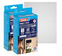 tesa INSECT STOP H&L Fly Screen Premium for Windows - mosquitera con cinta autoadhesiva, removible sin residuos, antracita - 2x 130 x 150 cm