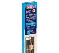 tesa INSECT STOP Mosquitera con marco de aluminio, puertas | Mosquitera duradera con malla Clear View, marco de aluminio, cierre automático y montaje un 30 % más rápido