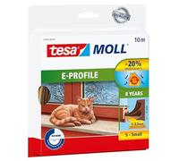 tesa INSULATION S cinta aislante - Junta de goma autoadhesiva para el aislamiento de huecos en ventanas y puertas - Marrón - 10 m x 9 mm x 4 mm
