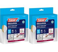 tesa INSULATION XL junta de goma - Sello autoadhesivo para el aislamiento de huecos en ventanas y puertas - Blanco - 25 m x 9 mm x 7 mm (Paquete de 2)