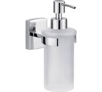 tesa Klaam Dispensador de jabón en acero inoxidable, metal cromado, autoadhesivo, tecnología adhesiva de montaje, 170 x 70 x 125 mm