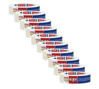 tesa krepp 4348 Standard - Cinta adhesiva para pintar fácilmente en interiores, 50 m x 30 mm, color beige, Pack de 10