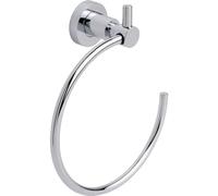 tesa Loxx Anilla de toallas de baño, metal brillante cromado, autoadhesiva, tecnología adhesiva de montaje, 210 x 185 x 76 mm