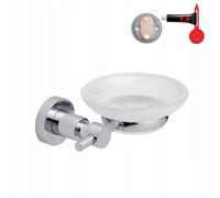 tesa Loxx Soporte para jabón, metal cromado brillante, autoadhesiva, tecnología adhesiva de montaje, 50 x 140 x 112 mm