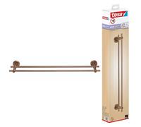 tesa MOON BRONZE Toallero doble en barra - 640 x 49 x 115 mm | Toallero de bańo con dos barras sin taladrar - Metal con recubrimiento PVD - Adhesivo incluido