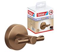 tesa Gancho autoadhesivo MOON – Colgador metal PVD cepillado en bronce, sin taladrar (50×65×53 mm)