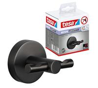 tesa Moon Graphite Gancho para Albornoz - 65 x 50 x 53 mm | Juego de 2 ganchos de bańo sin taladrar - Grafito cepillado - Metal con recubrimiento PVD - Adhesivo incluido