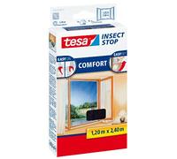 tesa Mosquitera Insect Stop COMFORT - Autoadhesiva sin taladrar ventanas francesas, Gris 120x240cm