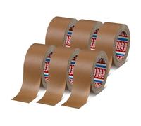 tesa Pack 4313 - Cinta adhesiva de papel para embalar cajas y paquetes, 6 rollos, 50 m x 50 mm, color marrón