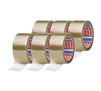 tesa Pack PP 4195 - Cinta adhesiva para embalar paquetes y cajas de cartón, transparente, 6 rollos de 66 m x 50 mm