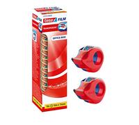 tesa Película Autoadhesivo Transparente, 10 m x 15 mm, 10 rollos (+ 2 rollos de mano Mini)