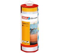 tesa Plástico Protector Perfect+ y Dispensador XL - Cinta de Carrocero 3en1 con Plástico Cubretodo y Dispensador - Para Cortes Precisos - Con Cubierta de Cuchilla - 17 m x 2,60 m