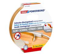 Tesa Powerbond cinta adhesiva de doble cara estrecha de 9 mm x 5 m (2 unidades)