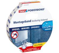 tesa Cinta doble cara Powerbond para espejos, resistente a la humedad 5 m x 19 mm