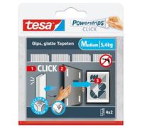 tesa – Tiras adhesivas Powerstrips CLICK, para marcos y decoración, sin taladrar – Medio 4x2 piezas