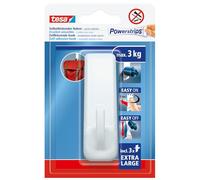 tesa Gancho autoadhesivo Powerstrips XL – rectangular, sujeción extra fuerte – Blanco, 1 gancho (3x)