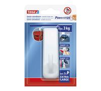 Tesa Gancho adhesivo Powerstrips XL – Fijación extra fuerte 3 kg Blanco, 1 gancho