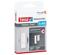 tesa Powerstrips para papel pintado y enlucido - 0,5 kg - 9 unidades | Tiras para papel pintado y yeso - recambios para el clavo adhesivo tesa - 0,5 kg por tira
