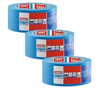 tesa Precision 4440 - Cinta adhesiva de pintor UV-PLUS para exteriores, 3 unidades, resistente a la intemperie, para uso en exteriores, para enmascarar y cubrir con precisión, color azul, 50 m x 50 mm