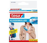 tesa Recambios de rodillos adhesivos Lint - 2x 3 m x 80 mm | Rollos de recambio para eliminar pelusas y pelos de animales - para rodillos universales, en casa y fuera de ella