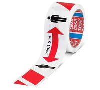TESA Set de 6 Rollos de Cinta de Seguridad Bicolor Rojo/Blanco 50x50mm