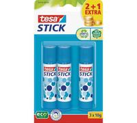tesa Pegamento en barra ecoLogo – Sin olor, sin disolventes, para papel y cartón – 3 x 10 g