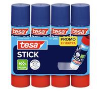 tesa Pegamento en barra ecoLogo – Sin olor, sin disolventes, para papel y cartón – 4x20 g