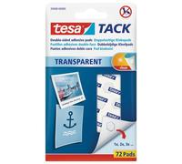 TESA Tack Puntos Adhesivos Transparentes de Doble Cara, Set de 20