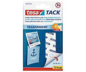 TESA Tack Puntos Adhesivos Transparentes de Doble Cara, Set de 20