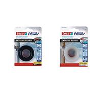 tesa TE56064-00005-00 Cinta de reparación autosoldante Extreme Repair 2,5m x 19mm negro, Standard + TE56064-00006-00 Cinta de reparación autosoldante Extreme Repair 2,5m x 19mm transparente, Standard