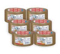 tesa Cinta adhesiva para embalar tesapack – Extra fuerte sin disolventes – 6x66 m x50 mm Marrón