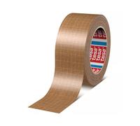 Tesa Pack 6 Rollos Papel Reforzado con Filamento de Fibra 50 mm x 25 mm | Marrón