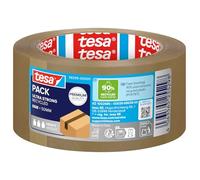 tesa tesapack ULTRA STRONG RECYCLED - cinta de embalaje marrón (90% plástico reciclado), muy resistente al desgarro, para paquetes pesados, 66 m x 50 mm