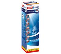 tesafilm Cristal Clear, Cinta Adhesiva Ultra Transparente, Alta Adhesión, Alta Resistencia a Roturas, 10 Rollos 10 m x 15 mm, Transparente