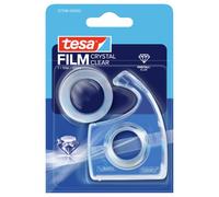 tesafilm Crystal Clear Cinta adhesiva - Con dispensador manual | 1 rollo de cinta transparente de 10 m x 15 mm - Gran adherencia - Sin disolventes - Con dispensador