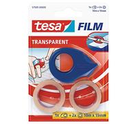 tesafilm Transparente 2 rollos 10m x 19mm con 1 Mini dispensador