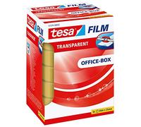 tesafilm transparente - Cinta Autoadhesiva Resistente al Paso del Tiempo y al Rompimiento - Cinta de Oficina con Fuerte Adhesión - 66 m x 25 mm - 6 Piezas