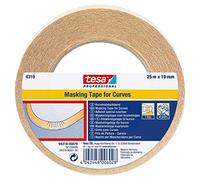 tesakrepp 4319 Cinta de carrocero para curvas - 20 rollos - 50 m x 15 mm | Cinta de carrocero elástica - Para curvas y contornos - Se retira sin dejar residuos