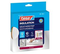 tesamoll Burlete de caucho autoadhesivo Perfil E para ventanas y puertas – Blanco 25 m x 9 mm x 4 mm